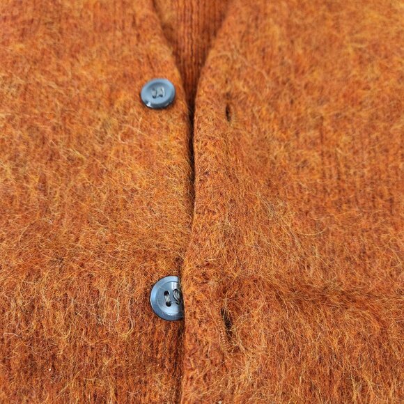World Famous Botoner Vintage Button Up Vest Orange Mohair / Wool Size 38 (8) - Picture 2 of 9